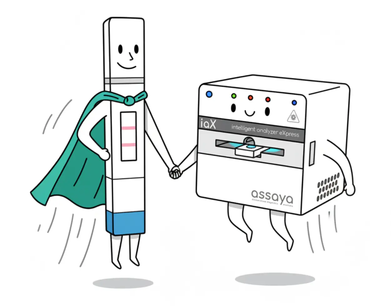 iaX Intelligent Analyzer reader with a SuperLFA rapid test cartridge