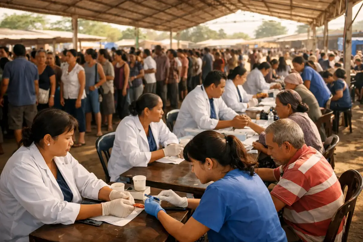 Large-scale public health screening site using standardized iaX diagnostics